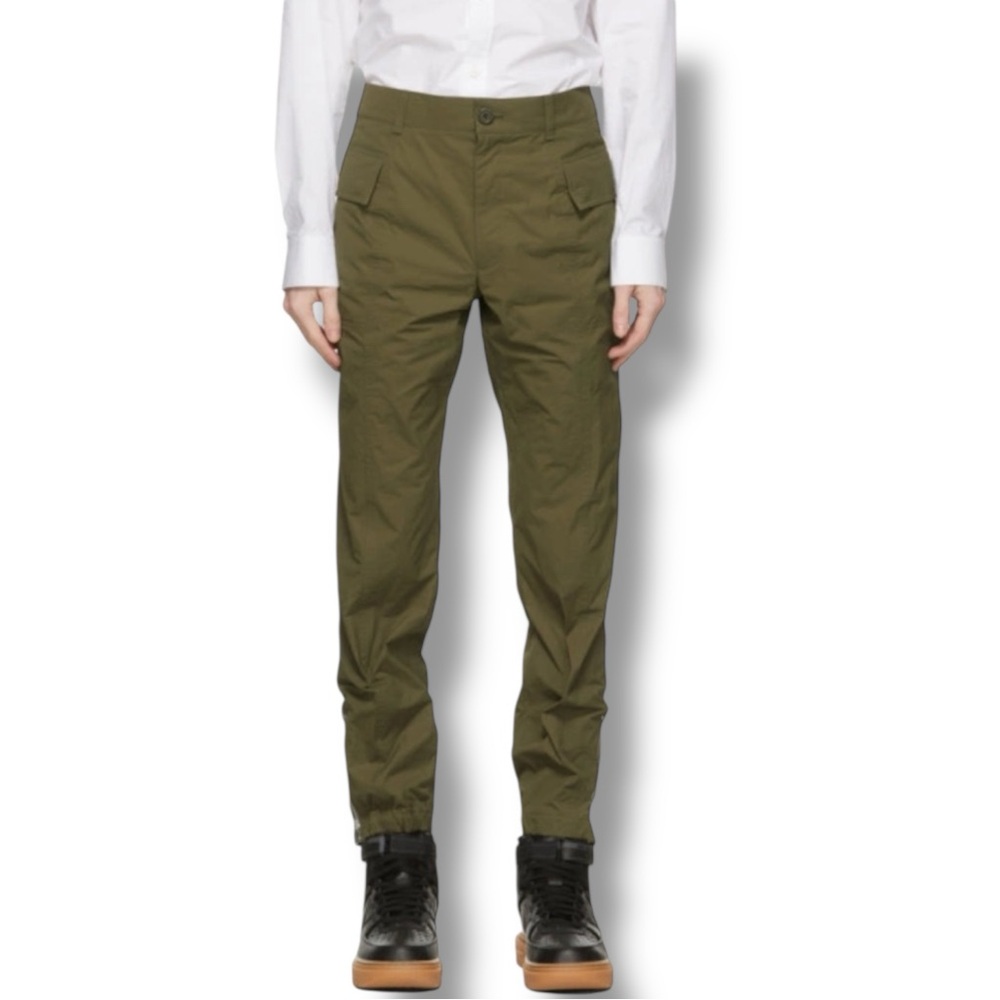 Helmut Lang Mens Technical Polyamide Cargo Pants Burnt Olive Slim 34